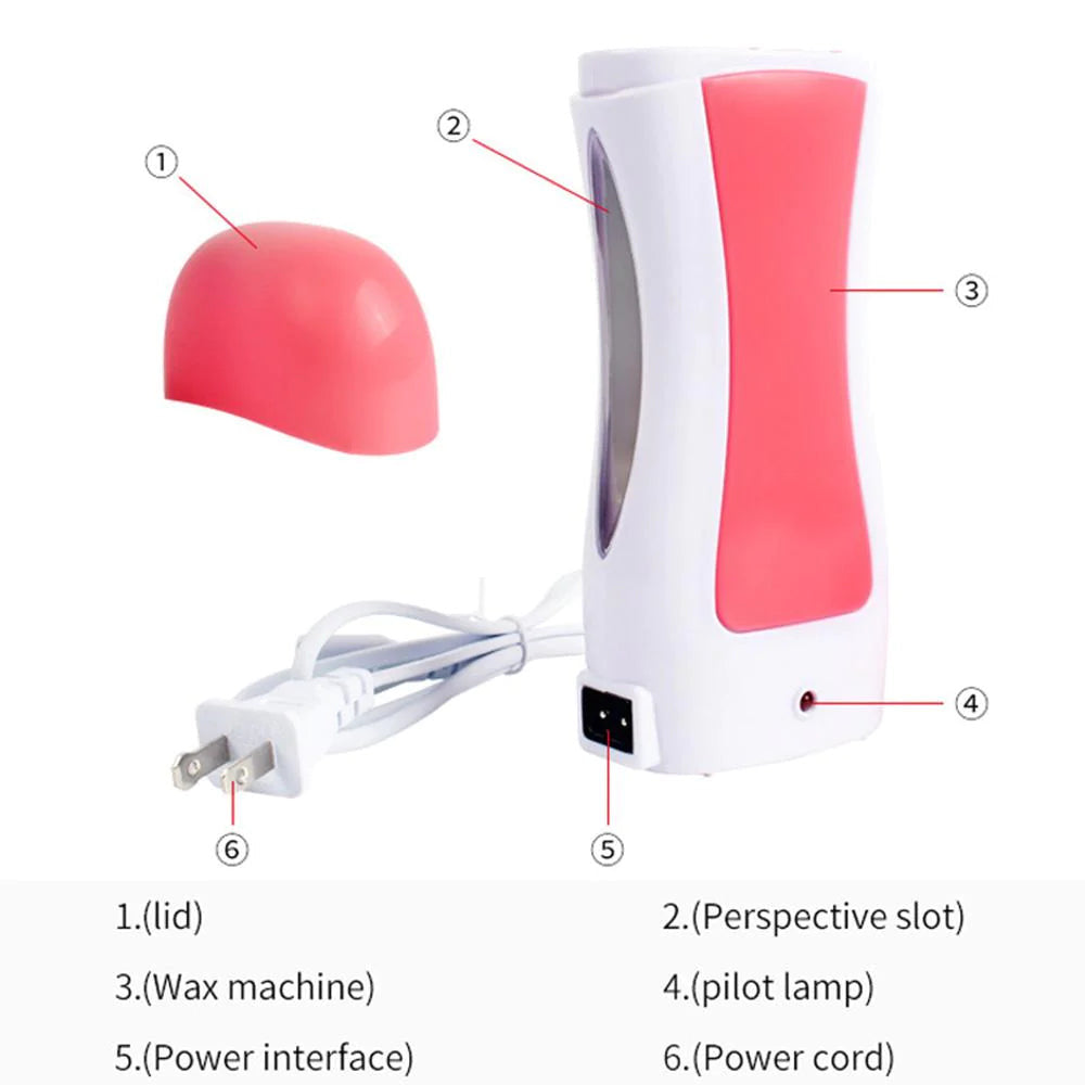 DEPILATORY REFILL MACHINE WITH DEPILATORY WAX STRIPS AND ROLL ON WAX