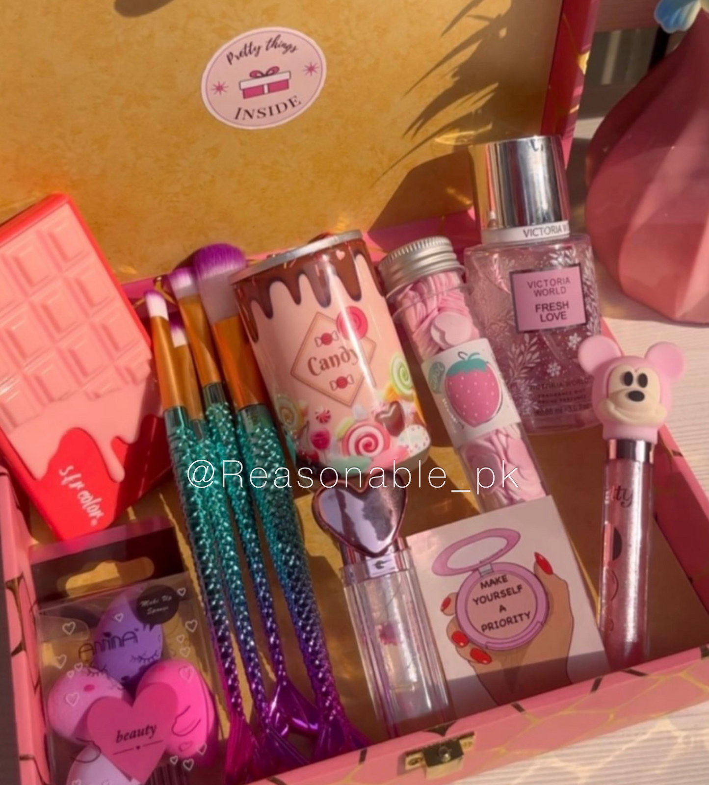 Pink Makeup Vanity Trunk