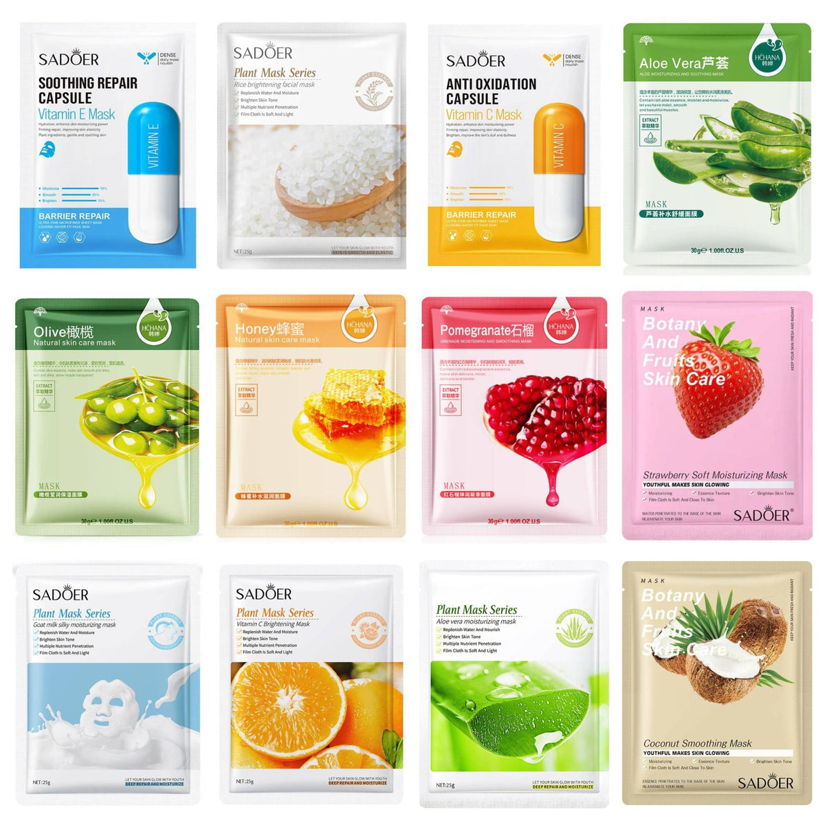 SADOER Soothing Brightening Face Sheet Mask