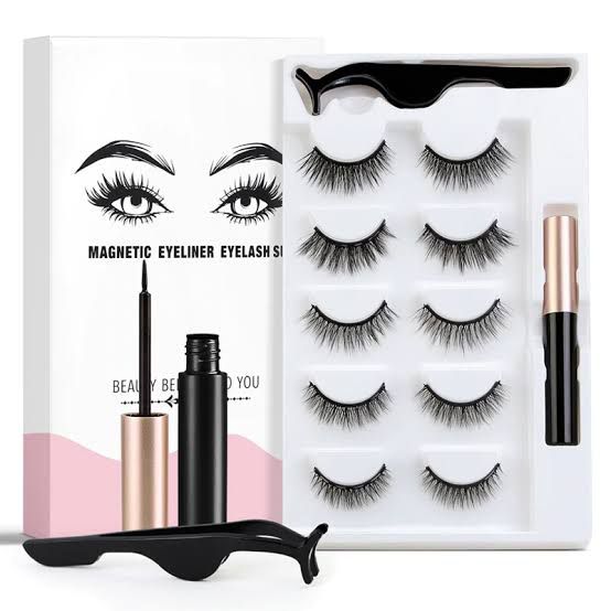 Magnetic lashes pack of 5 with liner and applicator