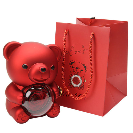 Teddy Bear Rose Ring Box