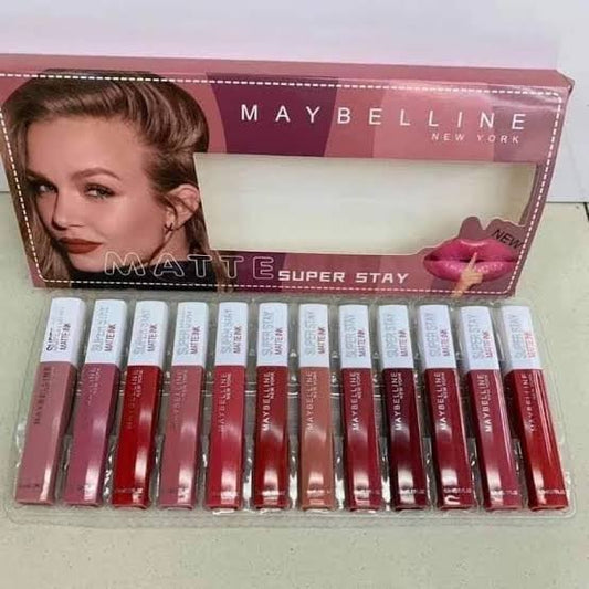Maybelline super stay set of 12 lip gloss