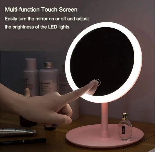 Pink Makeup Mirror Standing Vanity