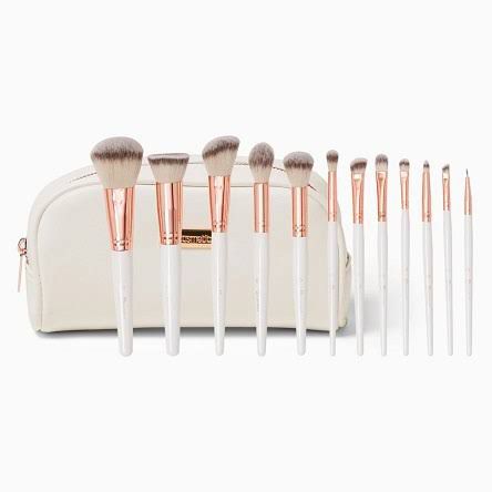 Bh White brush set with bag
