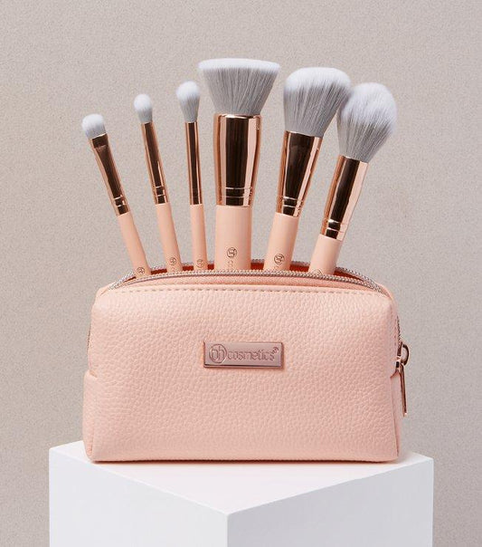 Bh cosmetic pink and grey mini brush set