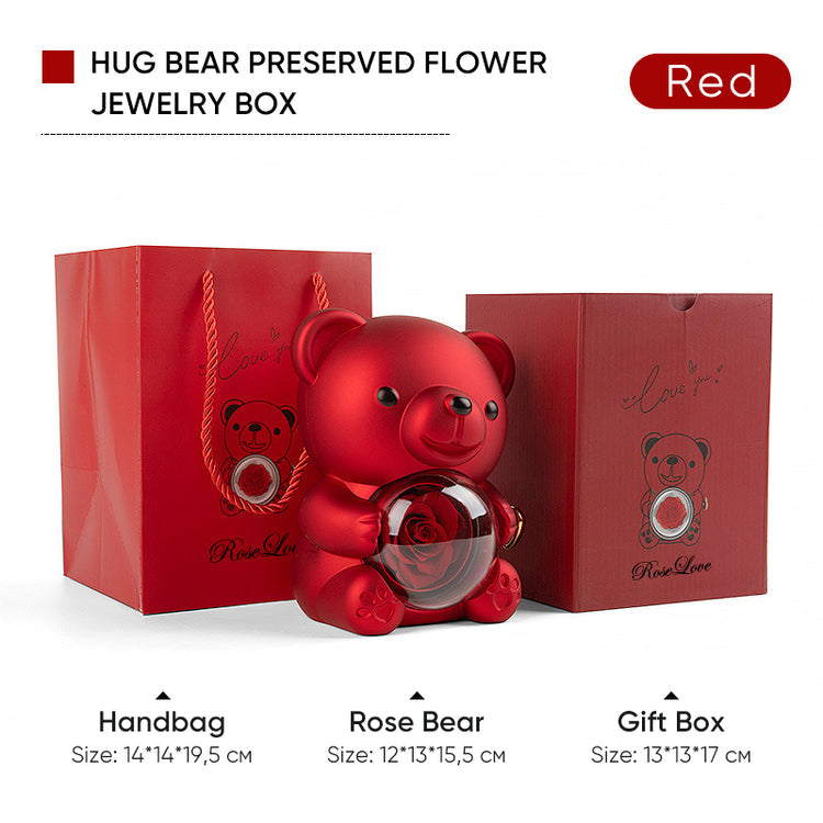 Teddy Bear Rose Ring Box