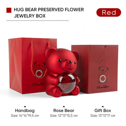 Teddy Bear Rose Ring Box