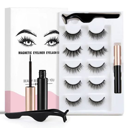 Magnetic lashes pack of 5 with liner and applicator