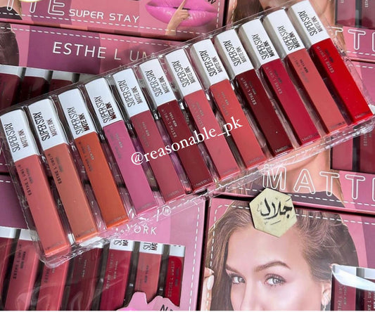Maybelline super stay set of 12 lip gloss